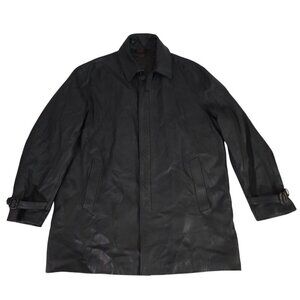 Genuine Seraphin Mens Leather Jacket France Adjust Cuffs Front Pockets Size 56